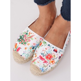Floral women's espadrilles JH91P White multicolored 2