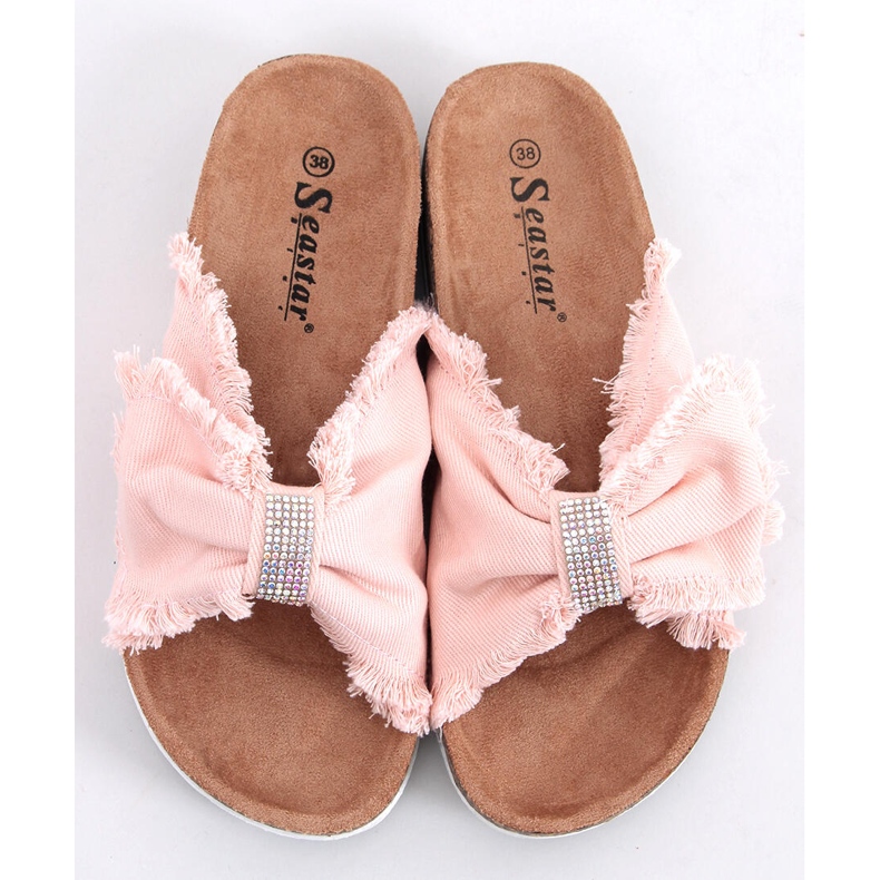Canvas slippers on the cork pink BG60P Pink 1