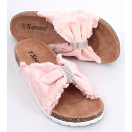 Canvas slippers on the cork pink BG60P Pink 2