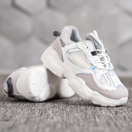 SHELOVET Sneakers With Mesh white multicolored 2