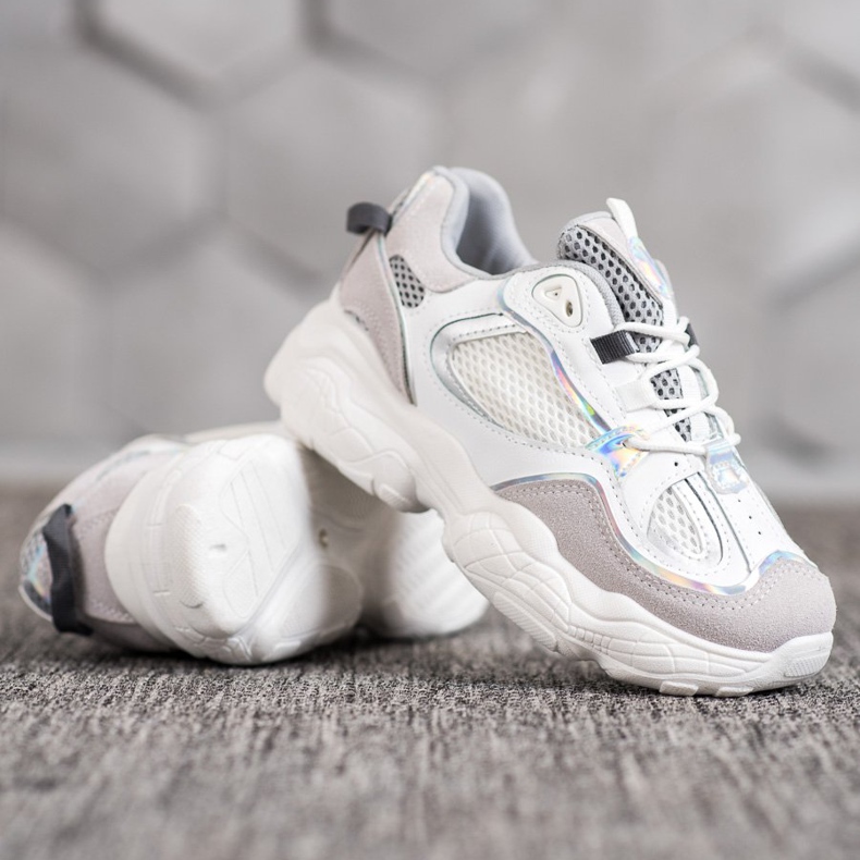 SHELOVET Sneakers With Mesh white multicolored 2