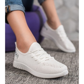 SHELOVET Openwork Textile Sneakers white 2
