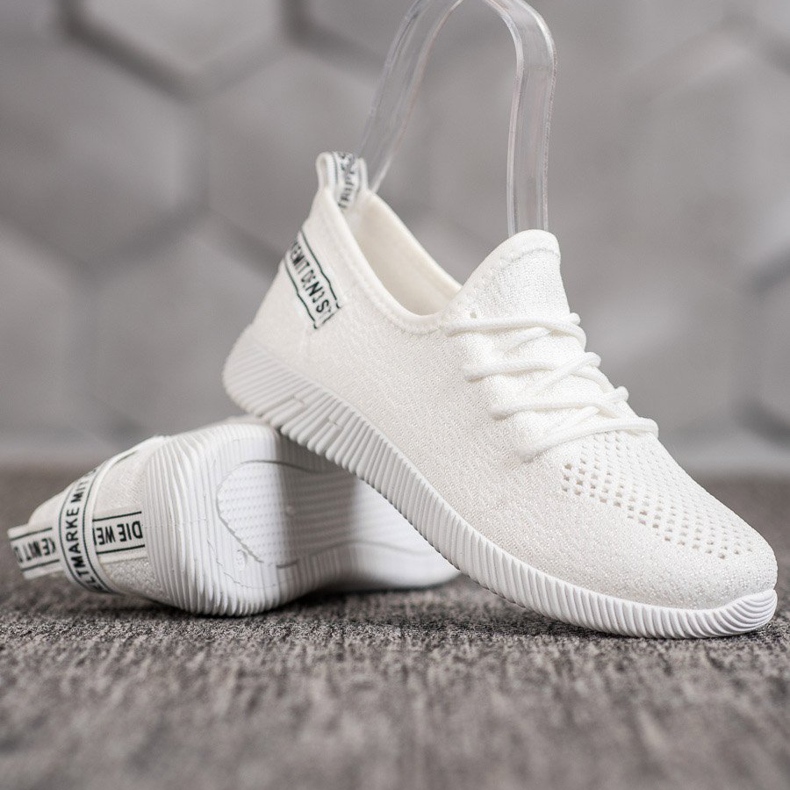 SHELOVET Openwork Textile Sneakers white 1