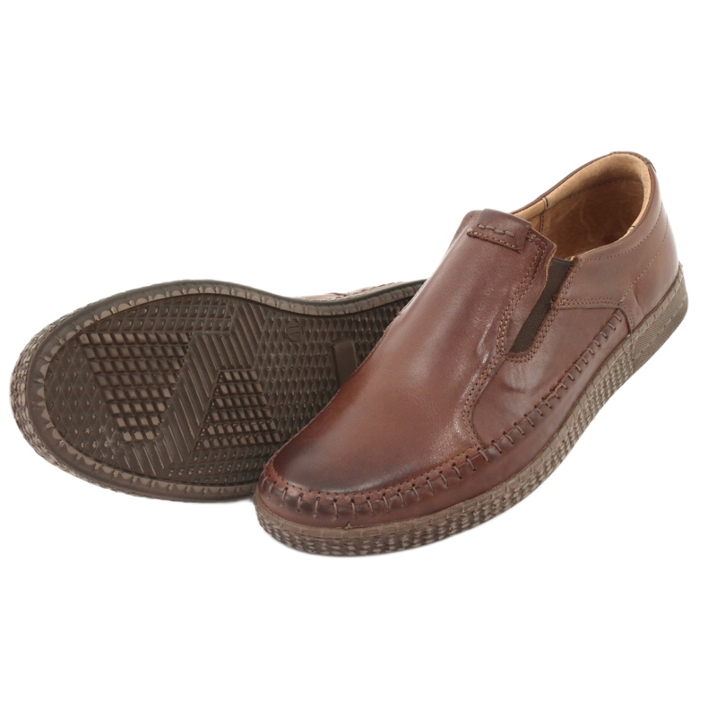 Riko Men's leather loafers 913 brown 5