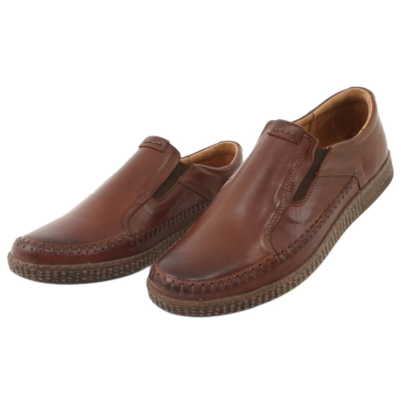 Riko Men's leather loafers 913 brown 3
