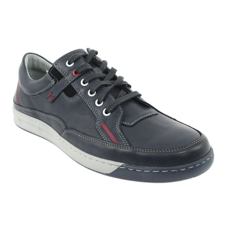 Men's sports leather shoes Riko 835, navy blue 1