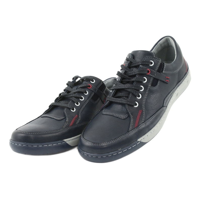 Men's sports leather shoes Riko 835, navy blue 3