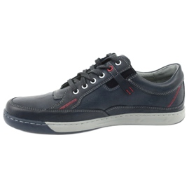 Men's sports leather shoes Riko 835, navy blue 2