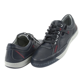 Men's sports leather shoes Riko 835, navy blue 4