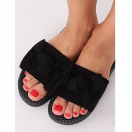 Black women's slippers with a bow YQ225P Black 1 Black women's slippers with a bow YQ225P Black 1