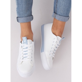 Women's white and blue sneakers A88-23 Blue 1
