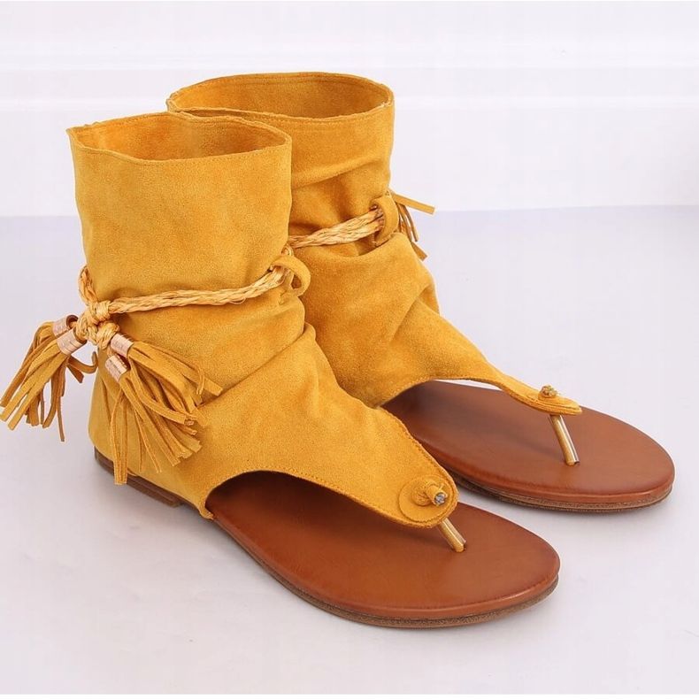 Flip-flops with uppers honey SL1011 Yellow 1