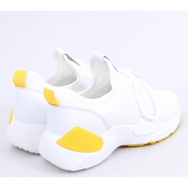 White mesh sports shoes B0-547 Yellow 2