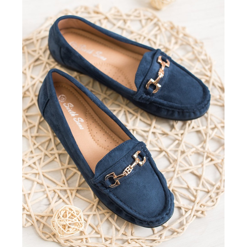 Sixth Sense Moccasins With Ornament blue 2