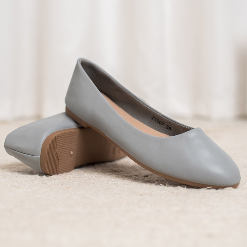SHELOVET Classic Eco Leather Ballerina grey 1
