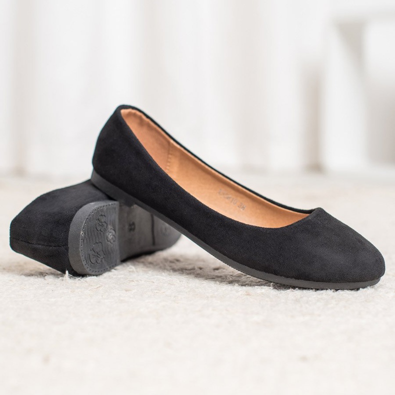 Diamantique Classic Suede Ballerinas black 1