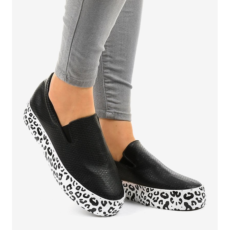 Black WNH-3 slip-on sneakers 2