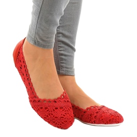 Red openwork ballerinas 4701 1