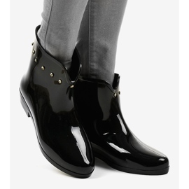Black short galoshes with cubic zirconias SD97E-1 2