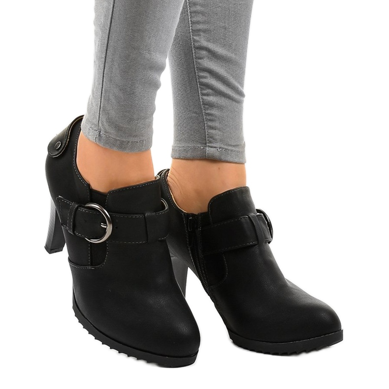 Black ankle boots with A-25A buckle 2