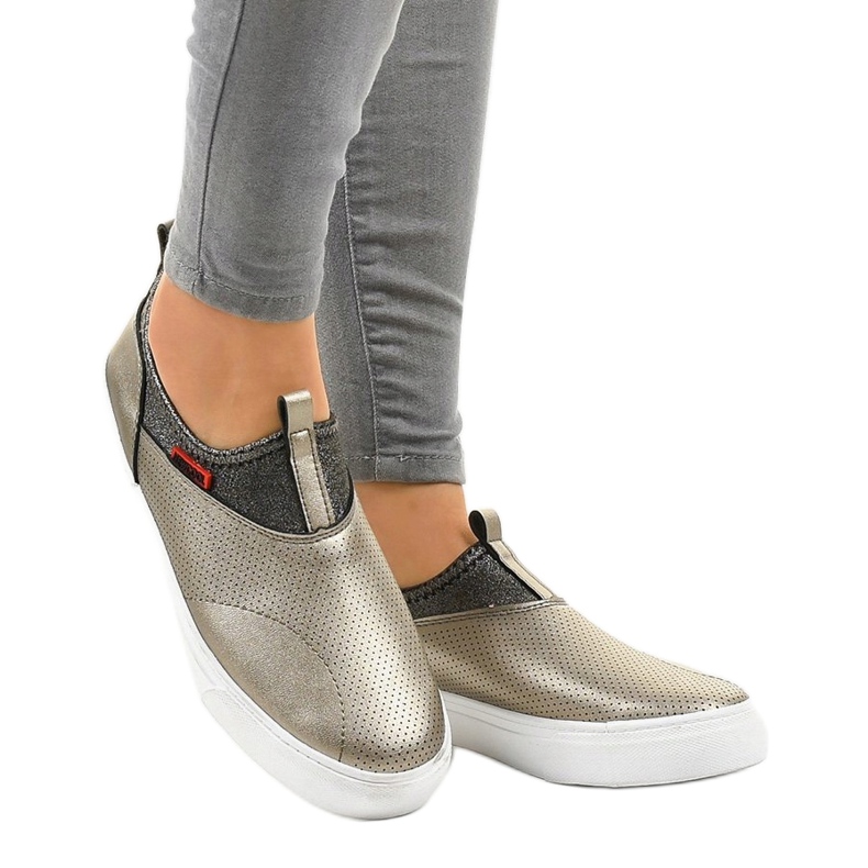 Golden sneakers with a rubber band A-92 1