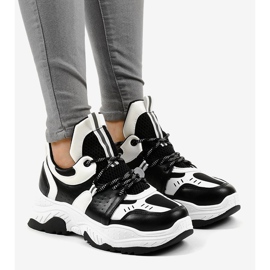 Black and white women's sneakers CB-136 1