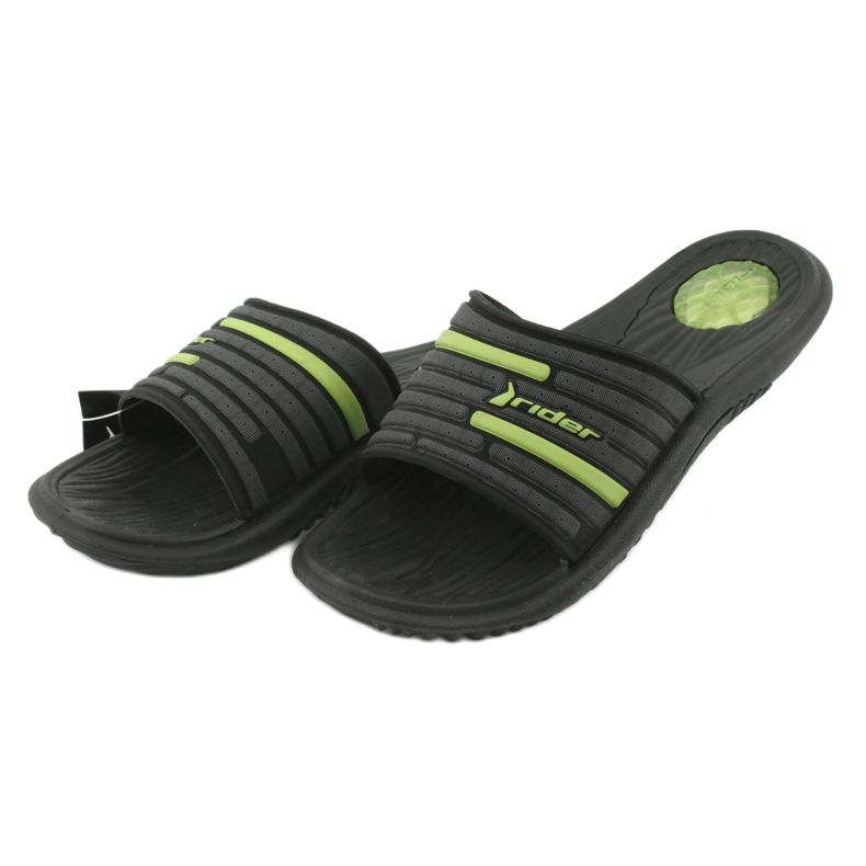 Men's pool slippers Rider 82735 black / green grey 2 Men's pool slippers Rider 82735 black / green grey 2