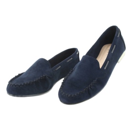 Women's suede loafers Sergio Leone 722 navy blue 3
