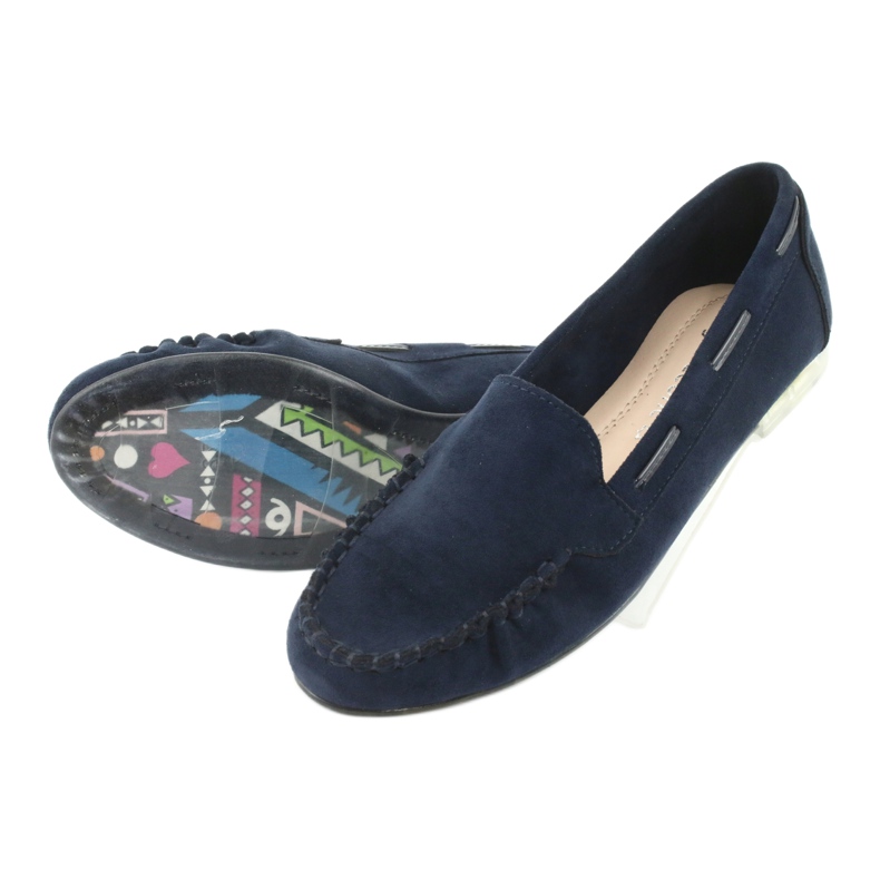 Women's suede loafers Sergio Leone 722 navy blue 5