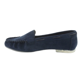 Women's suede loafers Sergio Leone 722 navy blue 2