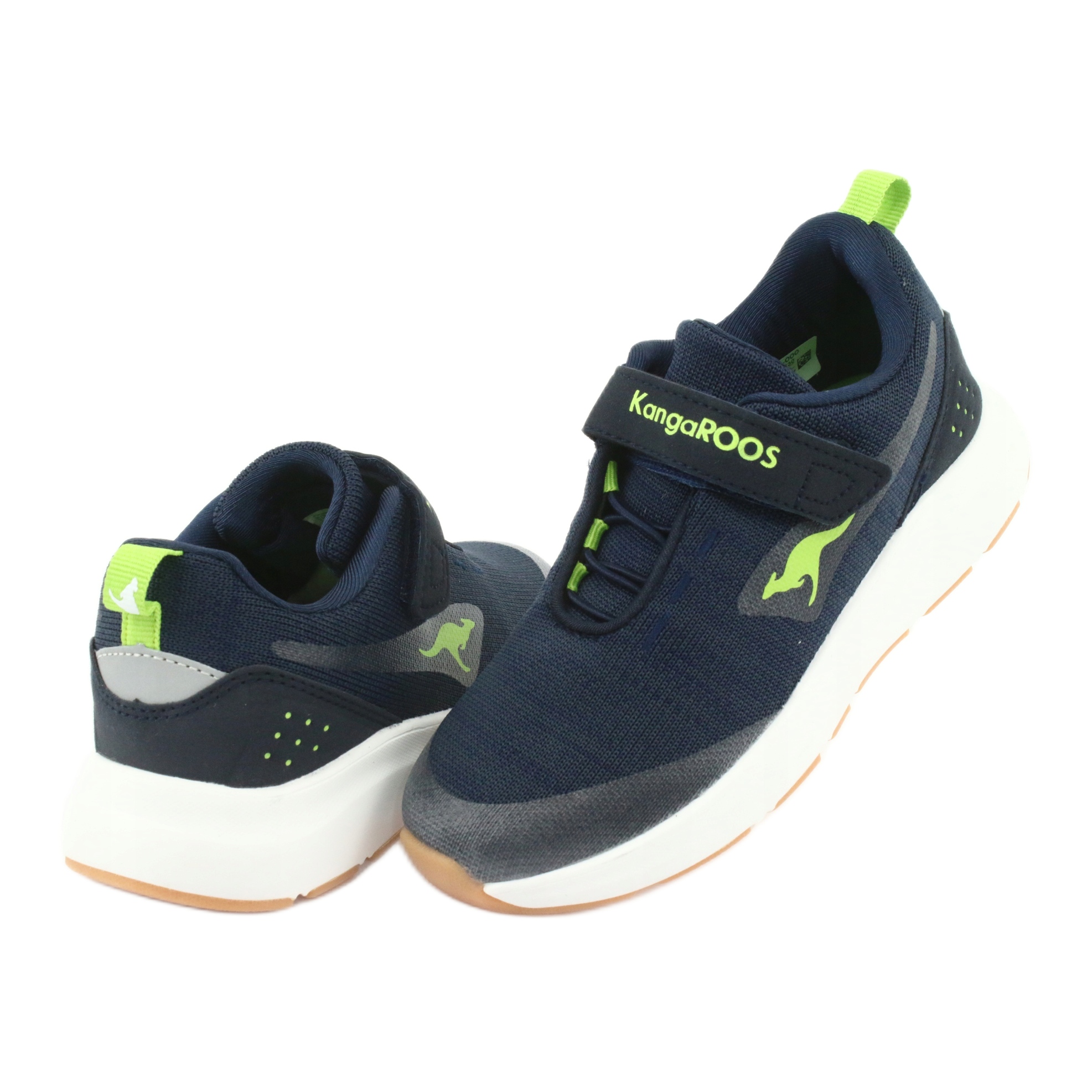 KangaROOS sports with Velcro navy / lime green - KeeShoes