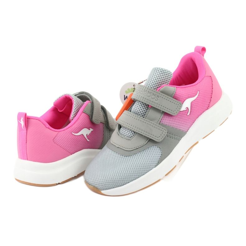 KangaROOS Velcro sports shoes 18506 gray / neon pink grey 4