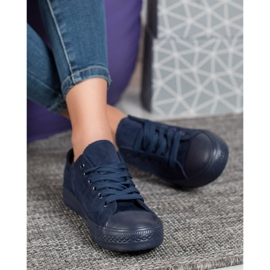 SHELOVET Suede Sneakers navy blue blue 2 SHELOVET Suede Sneakers navy blue blue 2