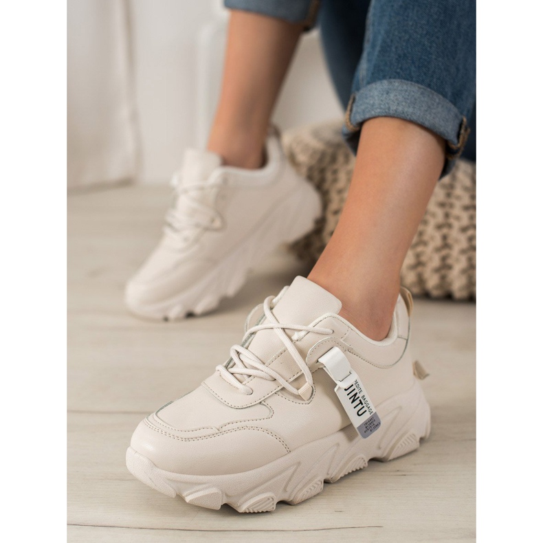 Bella Paris Lace-up Beige Sneakers 2