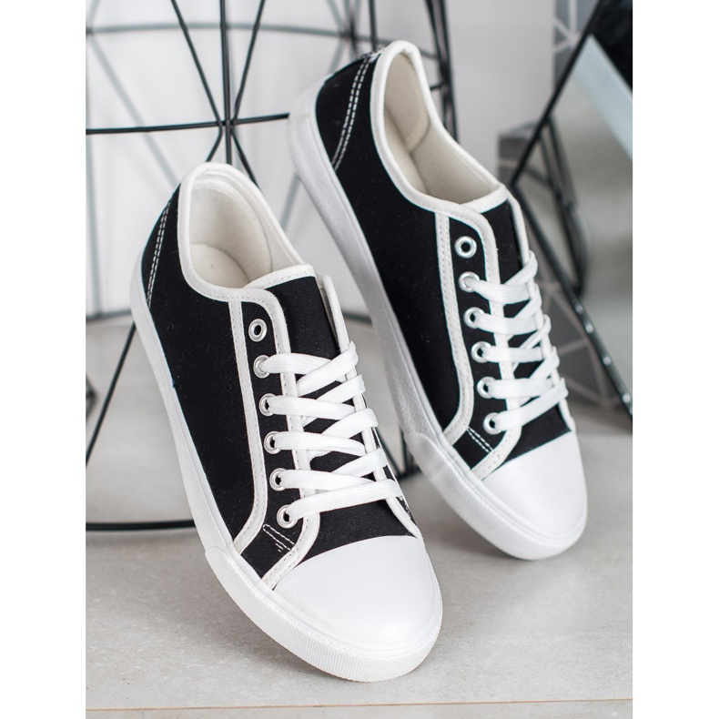 SHELOVET Black Sneakers white 2