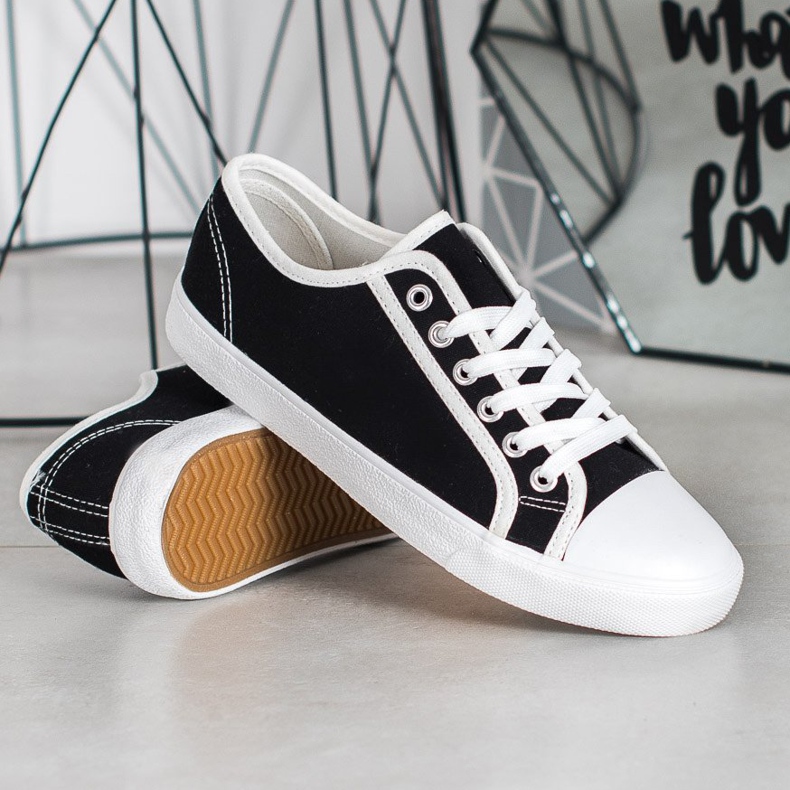 SHELOVET Black Sneakers white 1