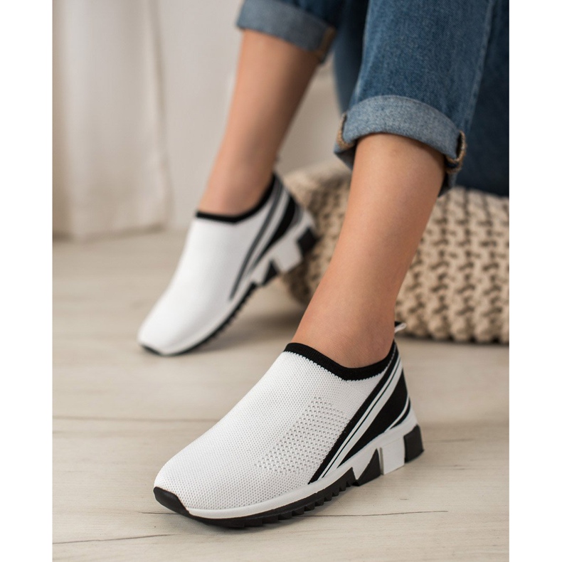SHELOVET Slip-on Shoes With Mesh white black 1