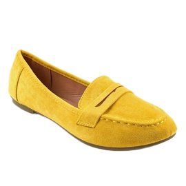 Yellow eco-suede ballerina loafers B2030 1 Yellow eco-suede ballerina loafers B2030 1