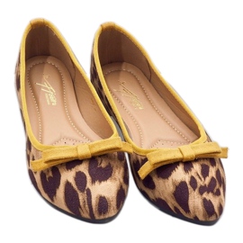 Leopard loafers ballerinas HH17 brown 3