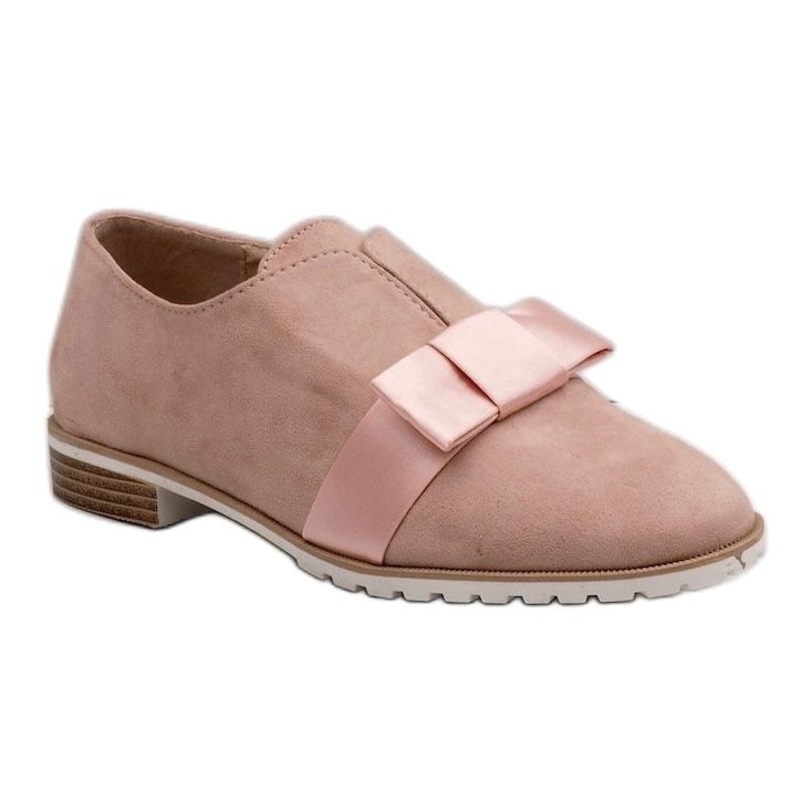 Pink slip-on shoes with a bow 1284-20 1