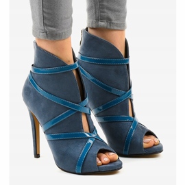 Blue suede high heels SY-20 1