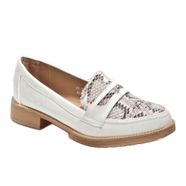 White animal ballerinas loafers 20-339MO 1