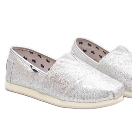 Silver shoes, slip on dogs AG0025 grey 1