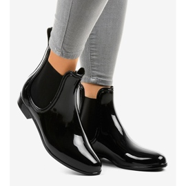 Black short rain boots with an elastic LFF10-1 2