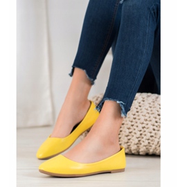SHELOVET Classic Eco Leather Ballerina yellow 1