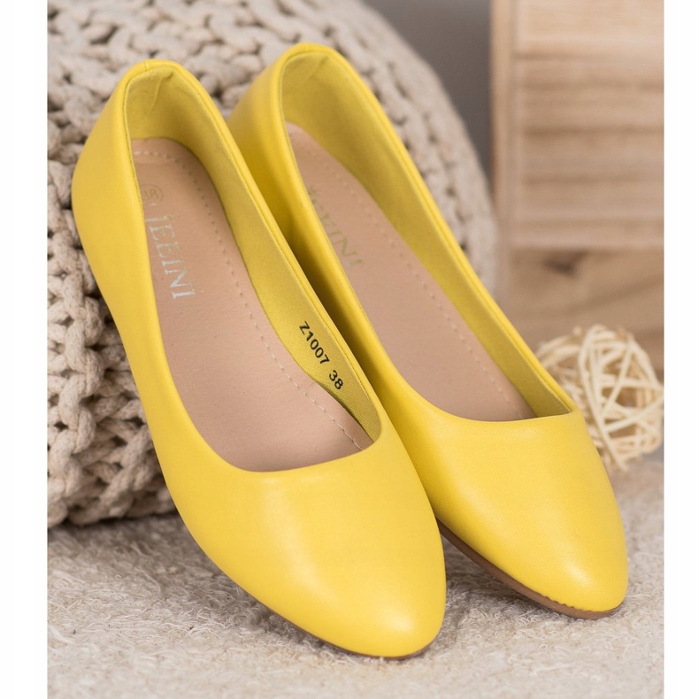 SHELOVET Classic Eco Leather Ballerina yellow 2