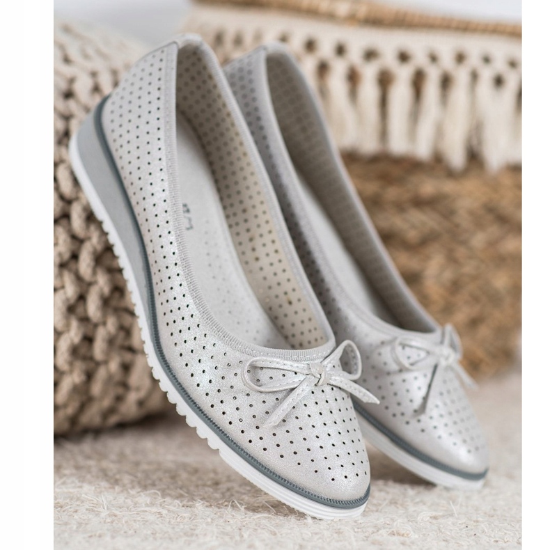 Goodin Openwork wedge pumps grey 1