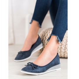 Goodin Openwork wedge pumps blue 2