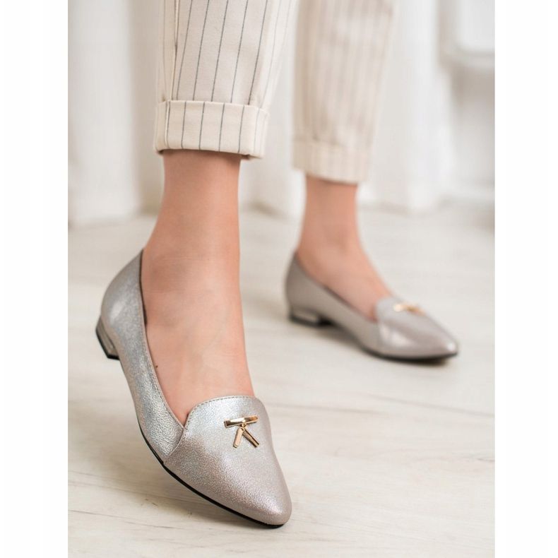 Goodin Shiny gray ballerinas grey 1
