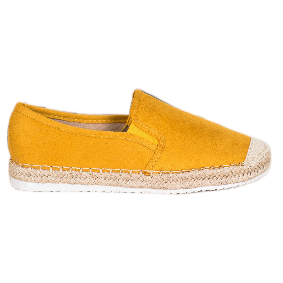 yellow suede espadrilles